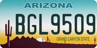 AZ license plate BGL9509