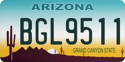 AZ license plate BGL9511