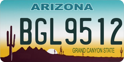 AZ license plate BGL9512