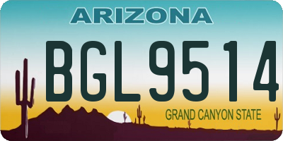 AZ license plate BGL9514