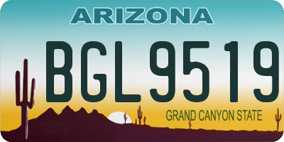 AZ license plate BGL9519