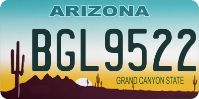 AZ license plate BGL9522
