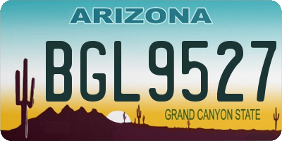 AZ license plate BGL9527