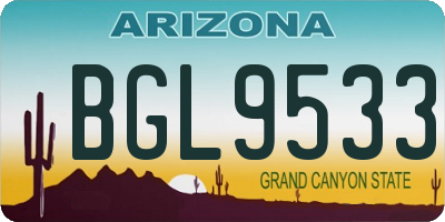 AZ license plate BGL9533