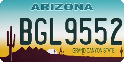 AZ license plate BGL9552