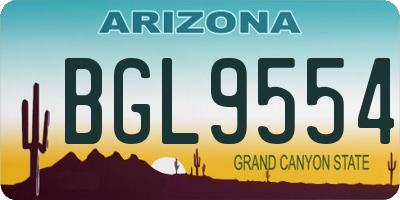 AZ license plate BGL9554