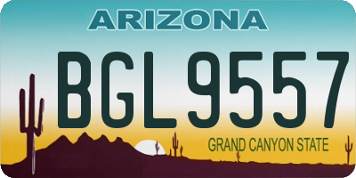 AZ license plate BGL9557