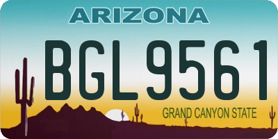 AZ license plate BGL9561