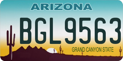 AZ license plate BGL9563