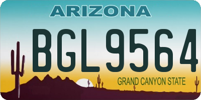 AZ license plate BGL9564
