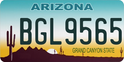 AZ license plate BGL9565