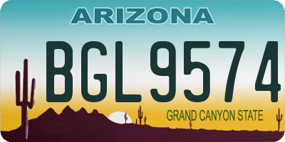 AZ license plate BGL9574