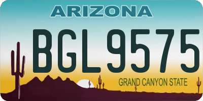 AZ license plate BGL9575