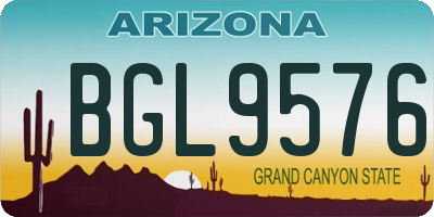 AZ license plate BGL9576