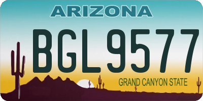 AZ license plate BGL9577