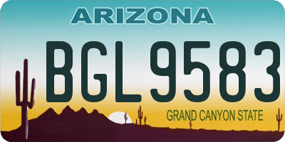 AZ license plate BGL9583