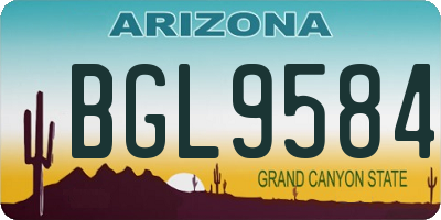 AZ license plate BGL9584