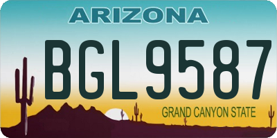 AZ license plate BGL9587