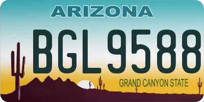AZ license plate BGL9588