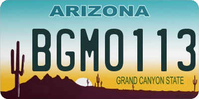 AZ license plate BGM0113