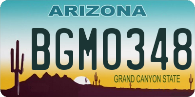 AZ license plate BGM0348