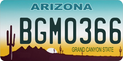 AZ license plate BGM0366