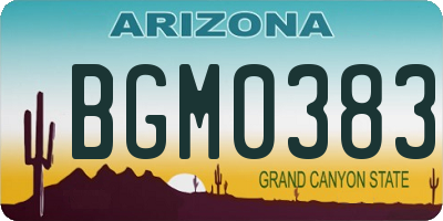 AZ license plate BGM0383