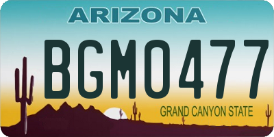 AZ license plate BGM0477