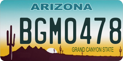 AZ license plate BGM0478