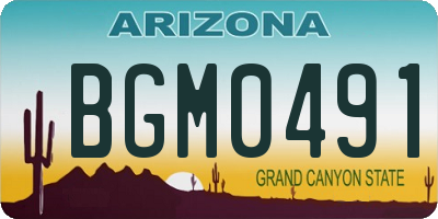 AZ license plate BGM0491