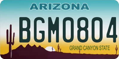 AZ license plate BGM0804