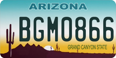 AZ license plate BGM0866