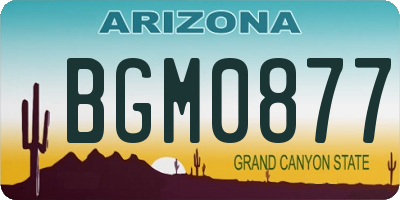 AZ license plate BGM0877