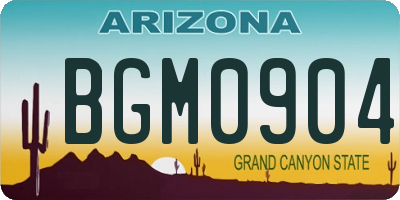 AZ license plate BGM0904