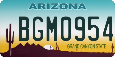 AZ license plate BGM0954