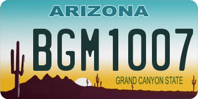 AZ license plate BGM1007