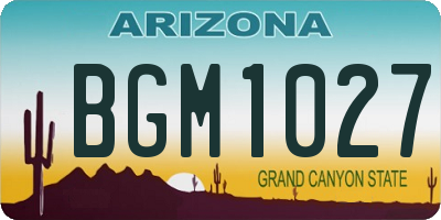 AZ license plate BGM1027