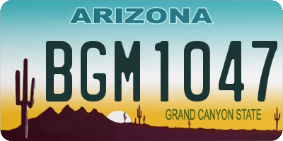 AZ license plate BGM1047
