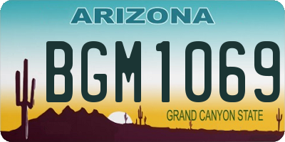 AZ license plate BGM1069