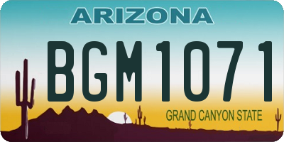 AZ license plate BGM1071