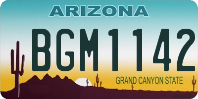 AZ license plate BGM1142