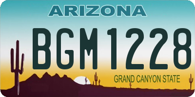 AZ license plate BGM1228