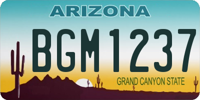 AZ license plate BGM1237