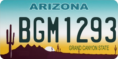 AZ license plate BGM1293