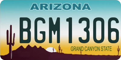 AZ license plate BGM1306