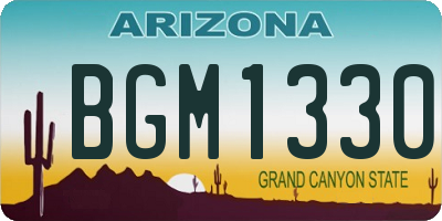 AZ license plate BGM1330