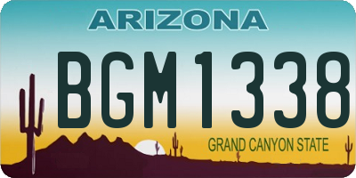 AZ license plate BGM1338