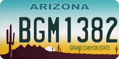 AZ license plate BGM1382
