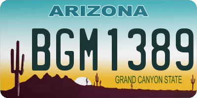 AZ license plate BGM1389