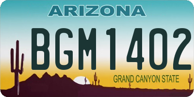 AZ license plate BGM1402